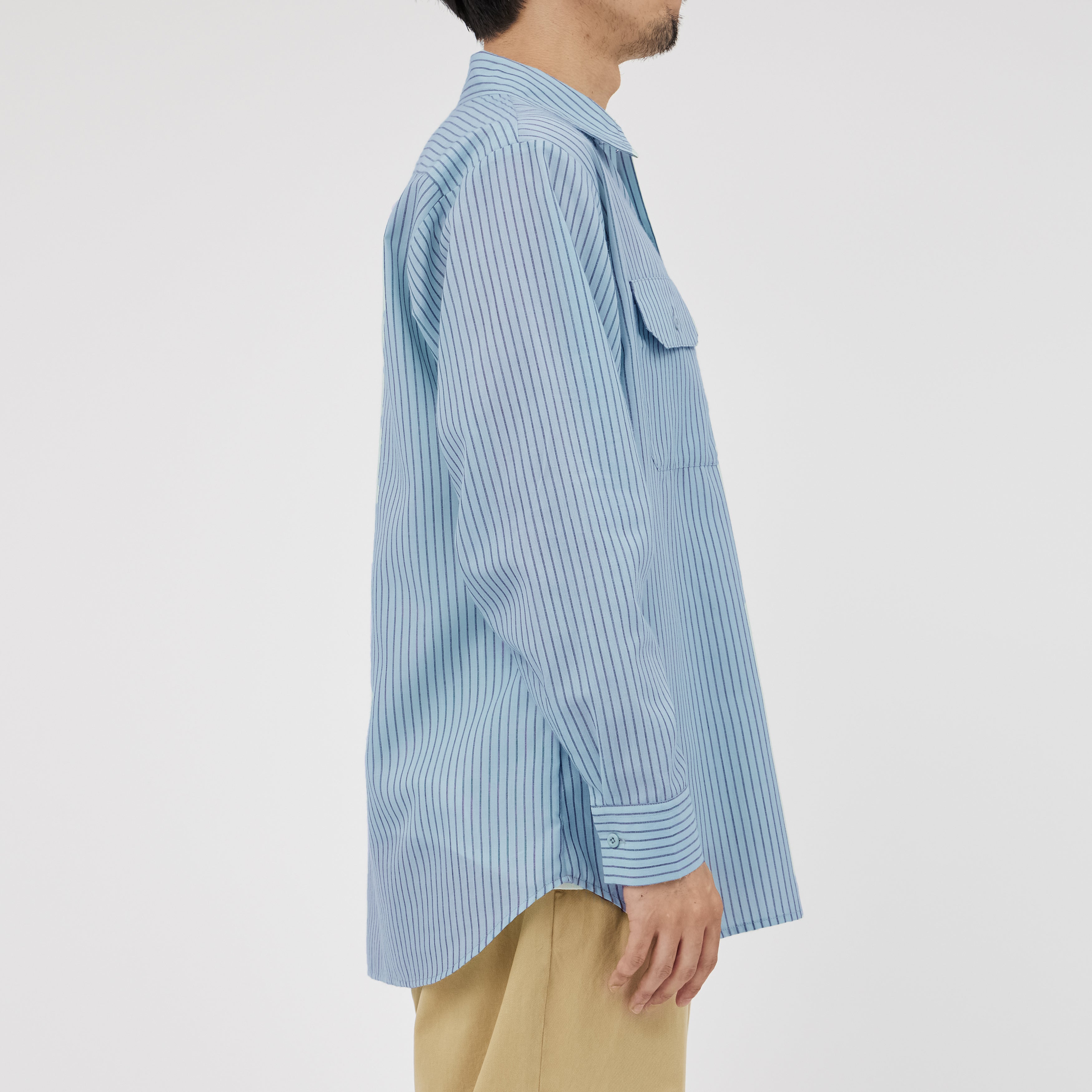 STRIPE WORKERS SHIRT (ストライプ ワーカーズシャツ)【U2313158-A】